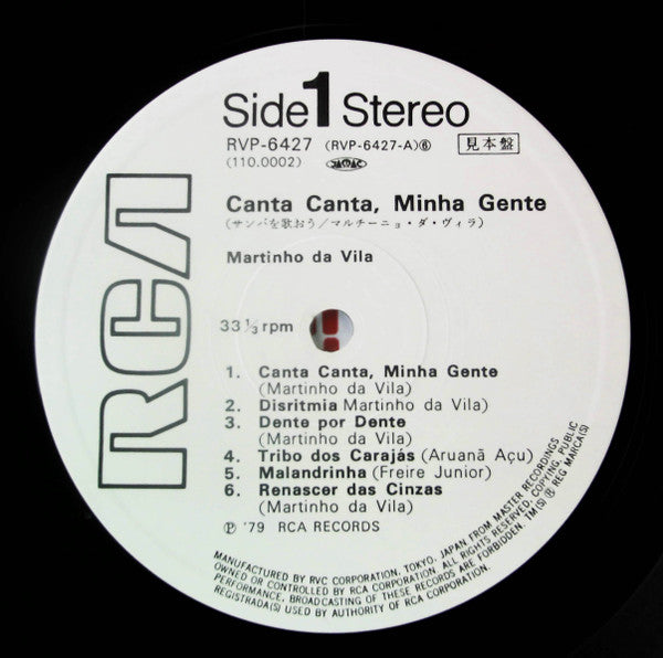 Martinho Da Vila - Canta Canta, Minha Gente = サンバを歌おう(LP, Album, Pr...