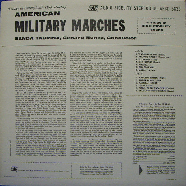 Banda Taurina - American Military Marches (LP, Album)