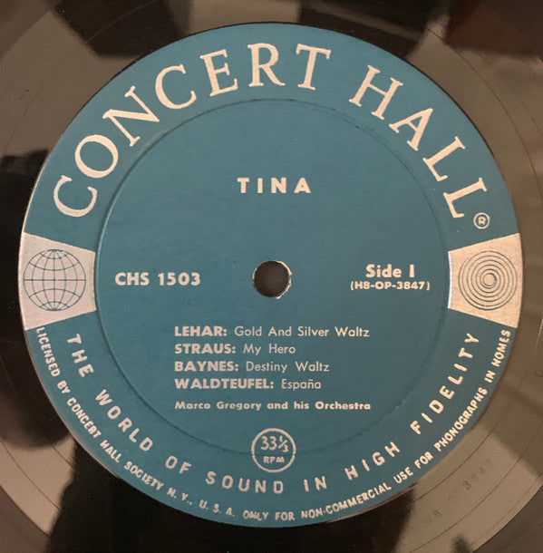 Marco Gregory And His Orchestra - Tina, Her Portrait In Hi-Fi(LP, A...