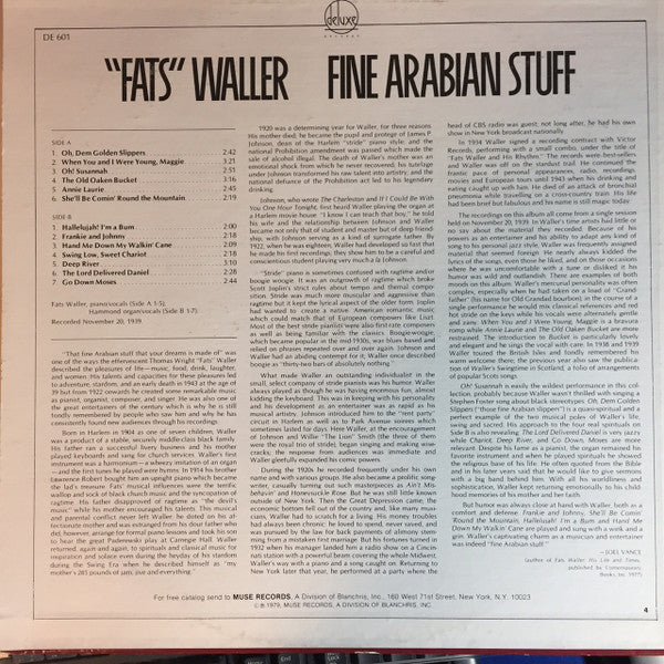 ""Fats"" Waller* - Fine Arabian Stuff (LP, Album)