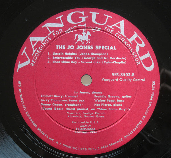 Jo Jones - The Jo Jones Special (LP, Album, Mono)