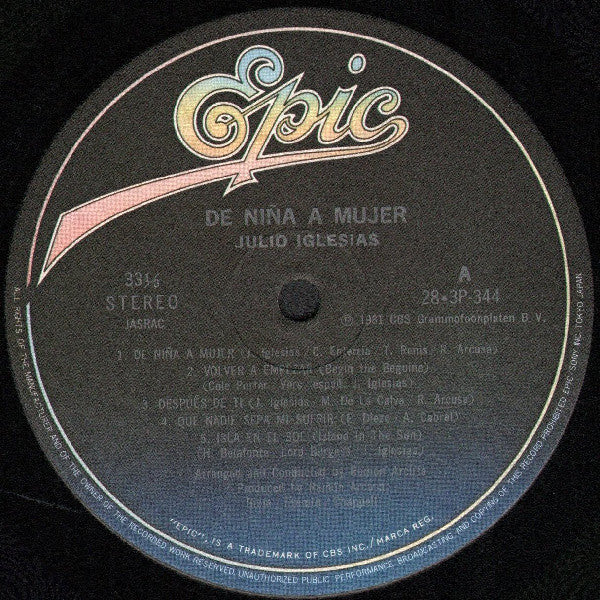 Julio Iglesias - De Niña A Mujer (LP, Album, Gat)
