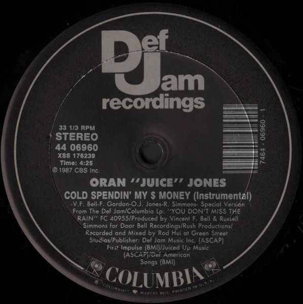 Oran 'Juice' Jones - Cold Spendin' My $ Money (12"")