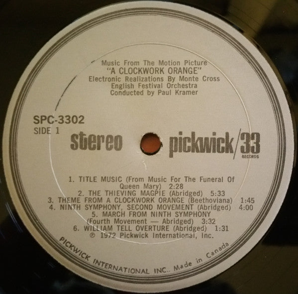 Monte Cross - Music From The Movie A Clockwork Orange(LP, Album)