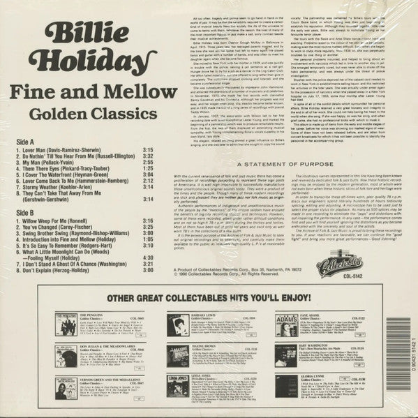 Billie Holiday - Fine And Mellow Golden Classics (LP, Comp)