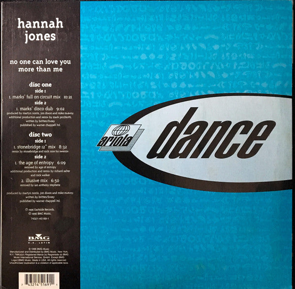 Hannah Jones - No One Can Love You More Than Me (2x12"")