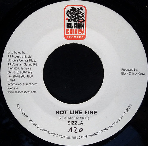 Sizzla / Nicky B - Hot Like Fire / If You Wanna Ride (7", Ltd)