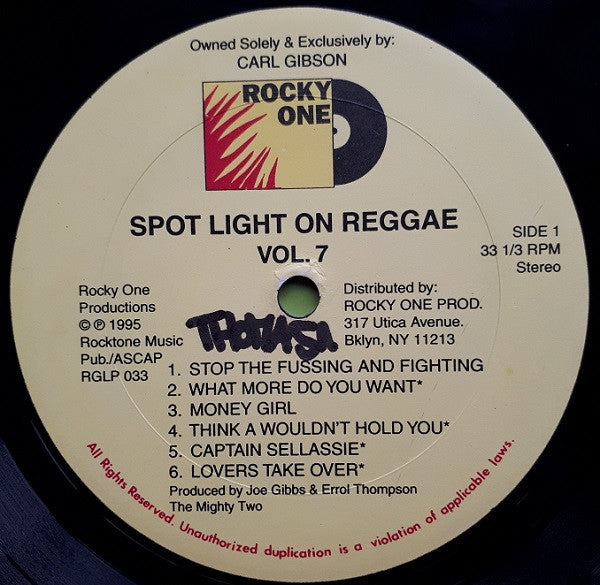 Various - Spotlight On Reggae Vol. 7 (LP, Comp)