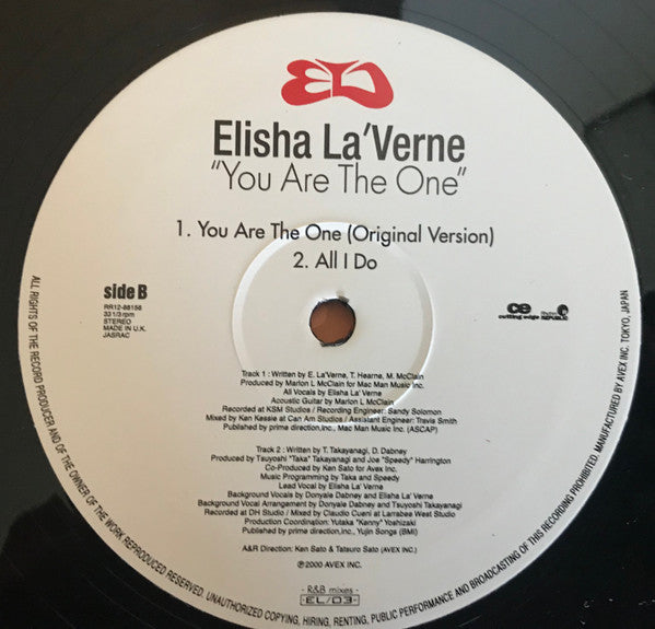 Elisha La'Verne - You Are The One (R&B Mixes) (12"")