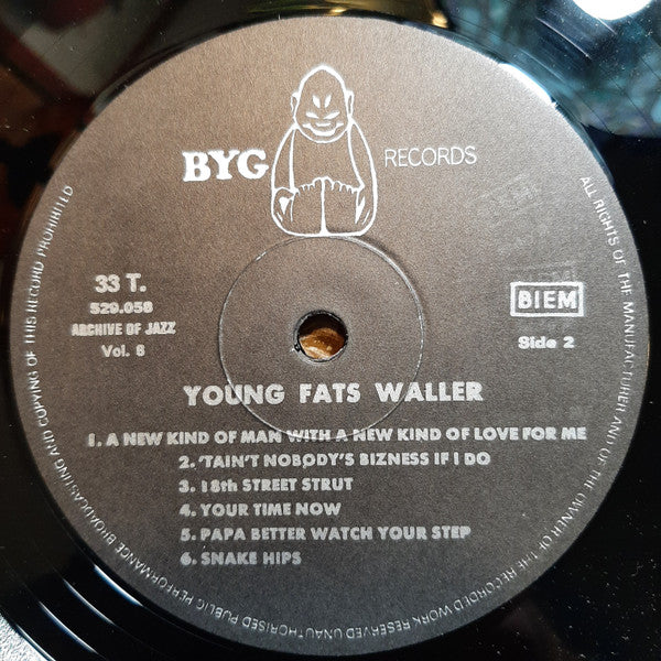 Fats Waller - Archive Of Jazz Volume 8 - Young Fats Waller(LP, Comp...