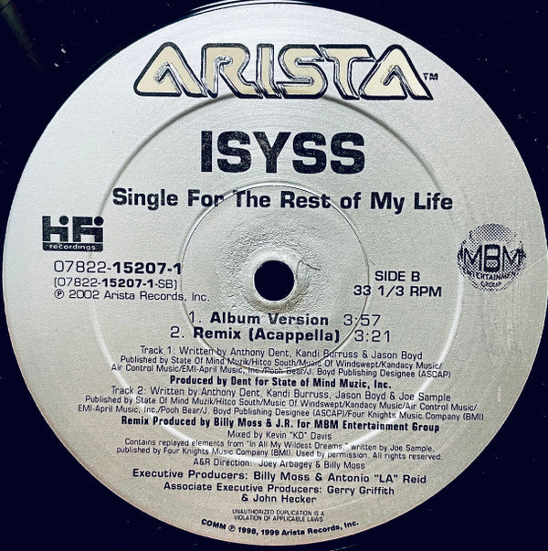 Isyss - Single For The Rest Of My Life (Remix) (12"", Single)
