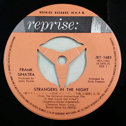 Frank Sinatra - Strangers In The Night (7"", Single)
