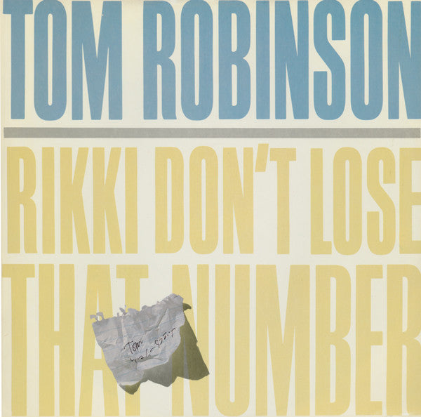 Tom Robinson - Rikki Don't Lose That Number (12"")