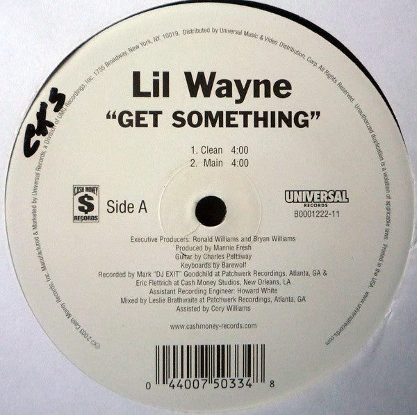 Lil Wayne - Get Something (12"", Single, Promo)