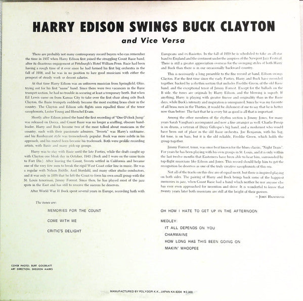 Harry Edison - Harry Edison Swings Buck Clayton (And Vice Versa)(LP...