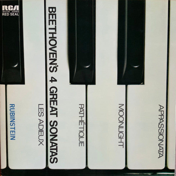 Arthur Rubinstein - Beethoven’s 4 Great Sonatas (LP, Comp)