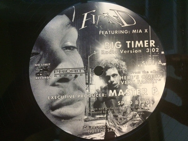Fiend (2) Featuring: Mia X - Big Timer (12"", Single, Promo)