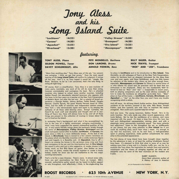 Tony Aless - Long Island Suite (LP, Album, Mono)