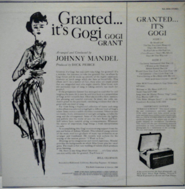 Gogi Grant - Granted... It's Gogi (LP, Album, RE)