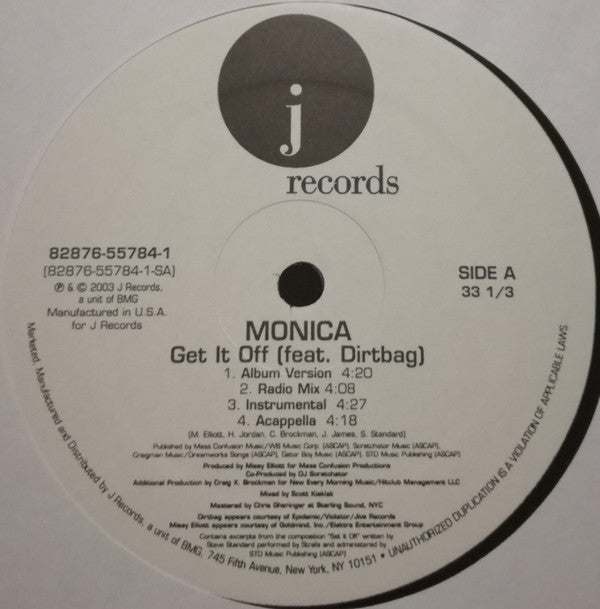 Monica Featuring Dirtbag - Get It Off / Knock Knock (12")