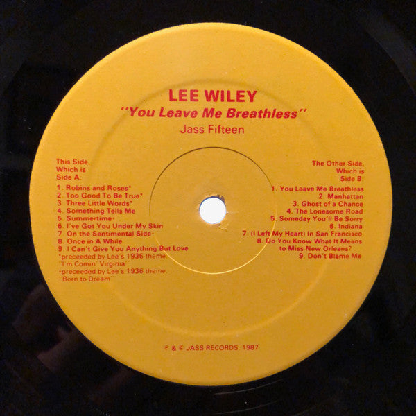Lee Wiley - You Leave Me Breathless Broadcasts And Rarities (LP, Comp)