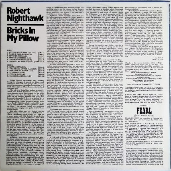 Robert Nighthawk - Bricks In My Pillow (LP, Comp)