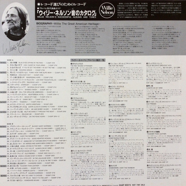 Willie Nelson - Successful Albums & Tunes (LP, Comp, Promo, Smplr)