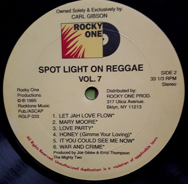 Various - Spotlight On Reggae Vol. 7 (LP, Comp)