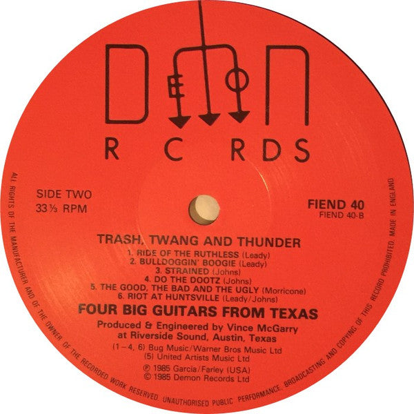 4 Big Guitars From Texas* - Trash Twang And Thunder (LP, Album)