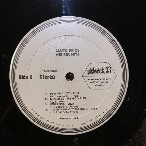 Lloyd Price - His Big Hits (LP, Comp, RE)