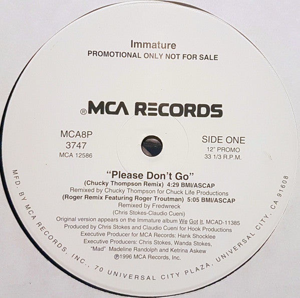 Immature - Please Don't Go (12", Promo)