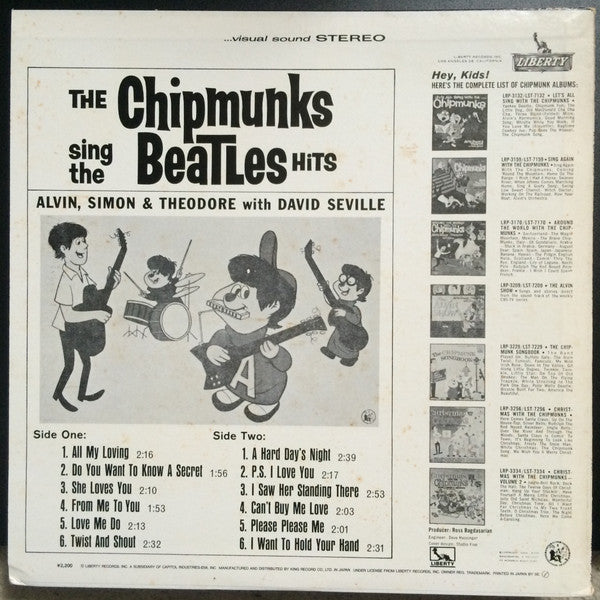 The Chipmunks - The Chipmunks Sing The Beatles' Hits (LP, Album, RE)