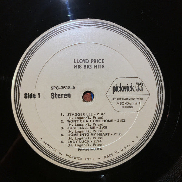 Lloyd Price - His Big Hits (LP, Comp, RE)