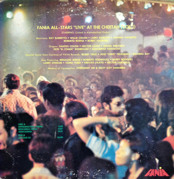 Fania All-Stars* - ""Live"" At The Cheetah (Vol. 1) (LP, Album, Son)