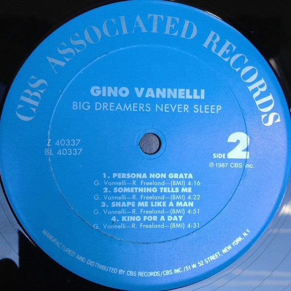 Gino Vannelli - Big Dreamers Never Sleep (LP, Album, Car)