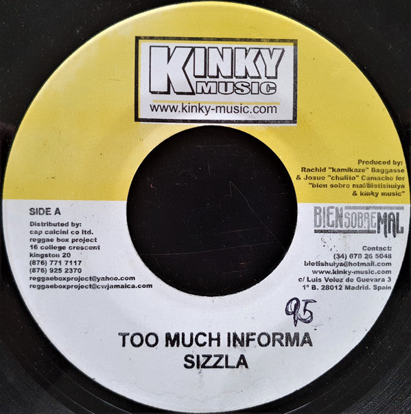 Sizzla / Jah Rueben Mystic - Too Much Informa / Leave Rastaman (7"")