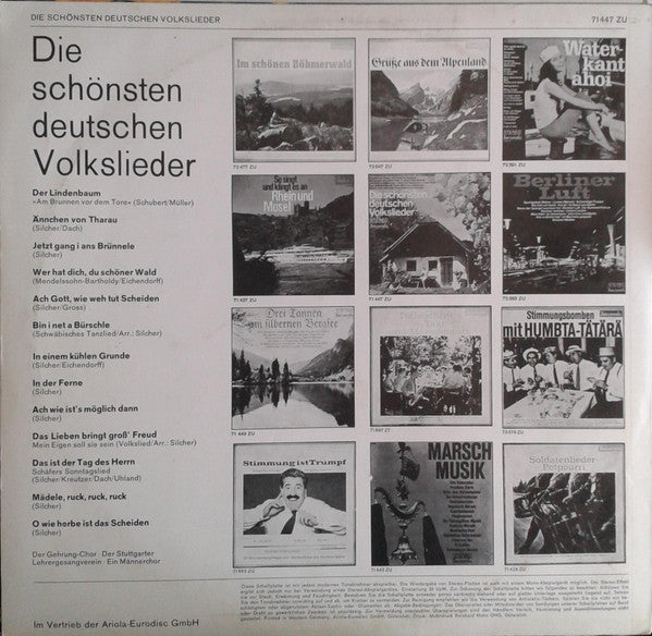 Der Gehrung-Chor*, Der Stuttgarter Lehrergesangverein* - Die Schönsten Deutschen Volkslieder (LP)