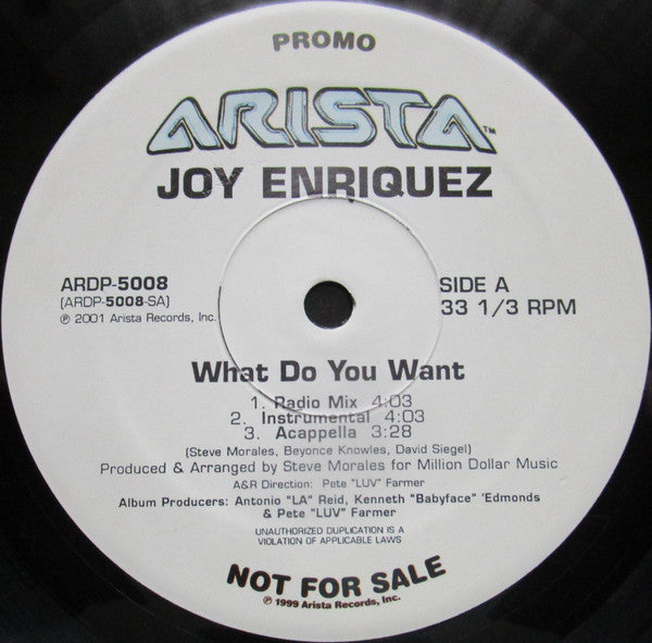 Joy Enriquez - What Do You Want (12"", Promo)