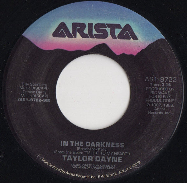 Taylor Dayne - Don't Rush Me (7"", Single, Spe)