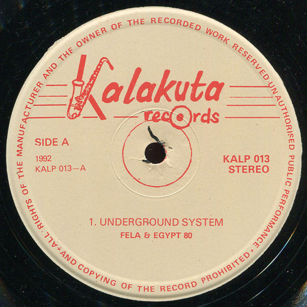 Fela Anikulapo-Kuti* And Egypt 80 - Underground System (LP, Album)