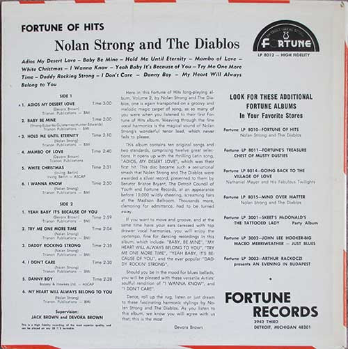 Nolan Strong And The Diablos -  Fortune Of Hits Vol 2 (LP, Comp)