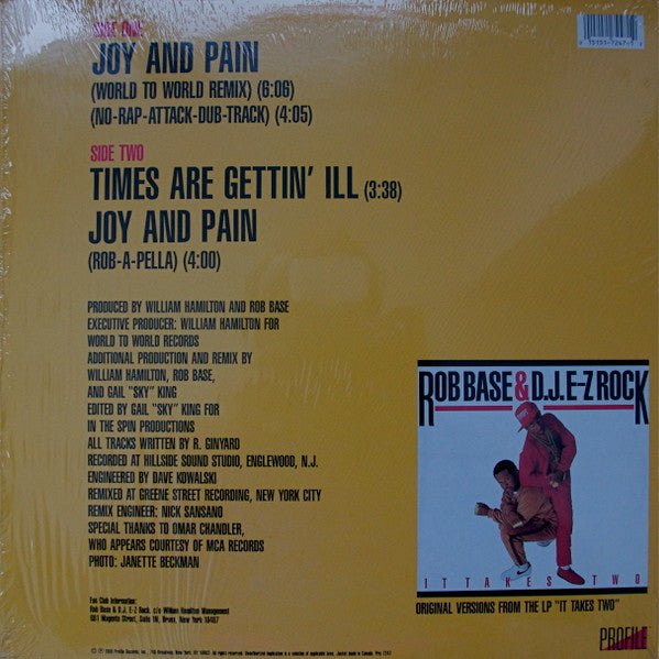 Rob Base & DJ E-Z Rock - Joy And Pain (Remix) (12"")