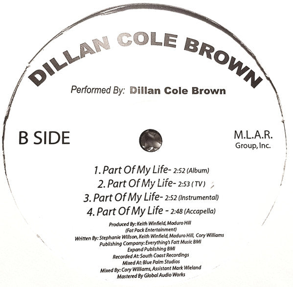 Dillan Cole Brown - She's Outta My Life (12")