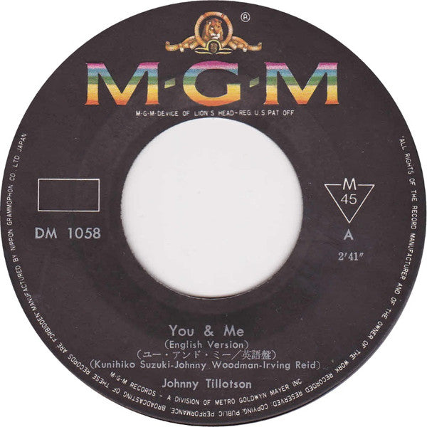 Johnny Tillotson - You & Me (7"", Single)