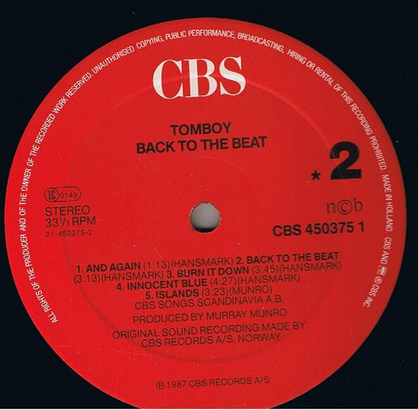 Tomboy (3) - Back To The Beat (LP, Album)