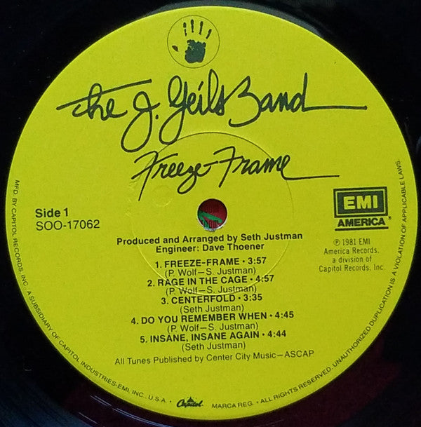 The J. Geils Band - Freeze-Frame (LP, Album, Los)