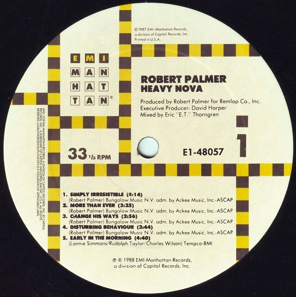 Robert Palmer - Heavy Nova (LP, Album, ARC)