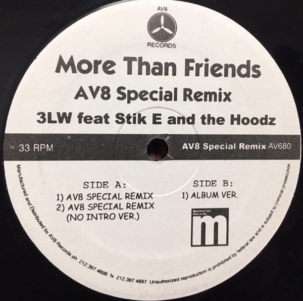 3LW - More Than Friends (12"", Single, Ltd, Mixed, S/Edition)