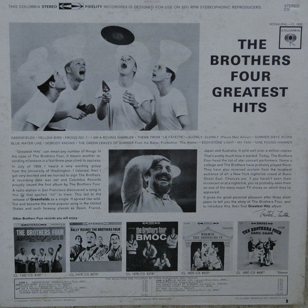The Brothers Four - Greatest Hits (LP, Comp, Ter)