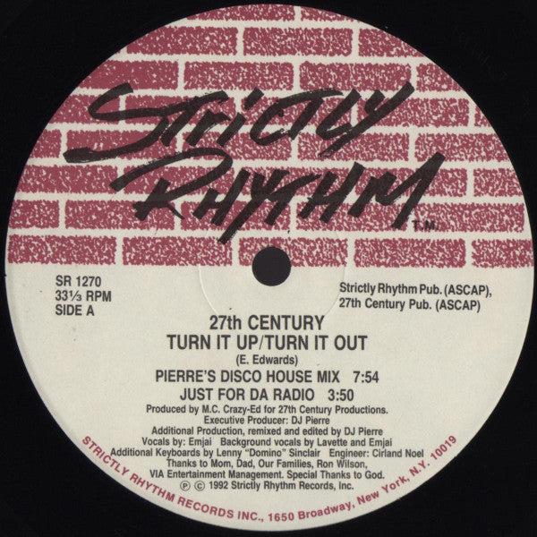 27th Century - Turn It Up / Turn It Out (12"")